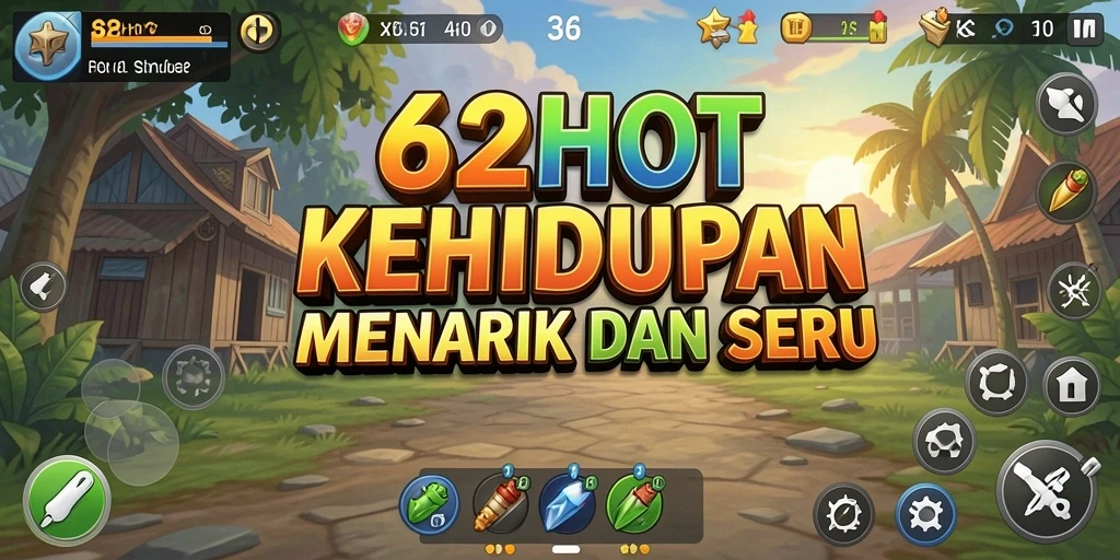 Tampilan gameplay 62HOT yang penuh warna dan menarik.