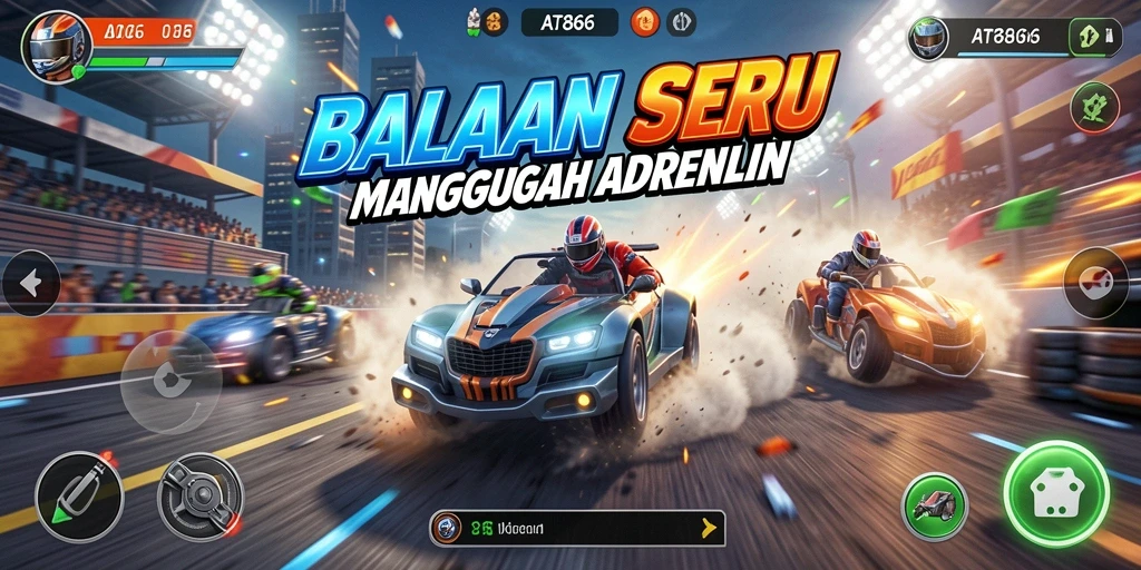 Tampilan gameplay balapan yang mendebarkan dari AT866.