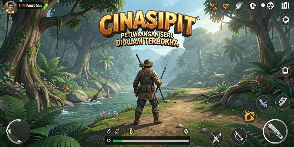 Screenshot utama CINASIPIT menampilkan aksi mendebarkan dalam petualangan.