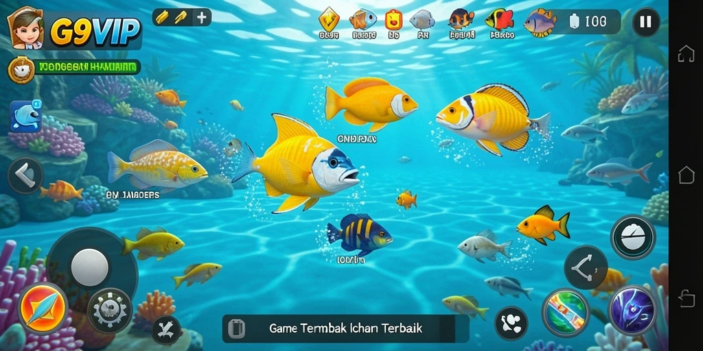 Screenshot G9VIP menampilkan keseruan gameplay Tembak Ikan.