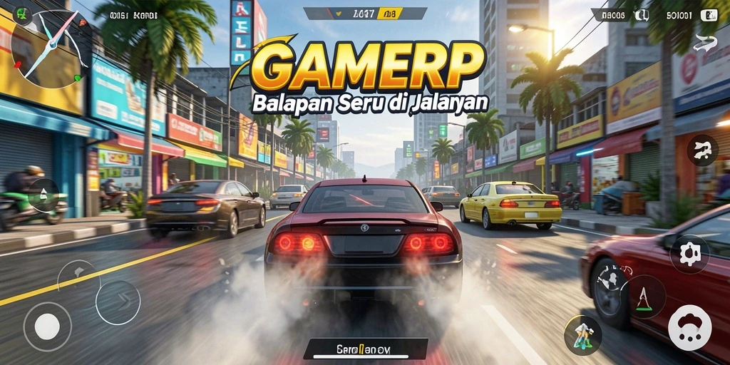 Gameplay seru balapan jalanan di GAMERP.