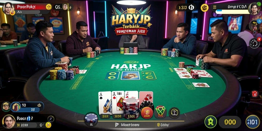 Tampilan menarik dari gameplay poker di HARAPJP.