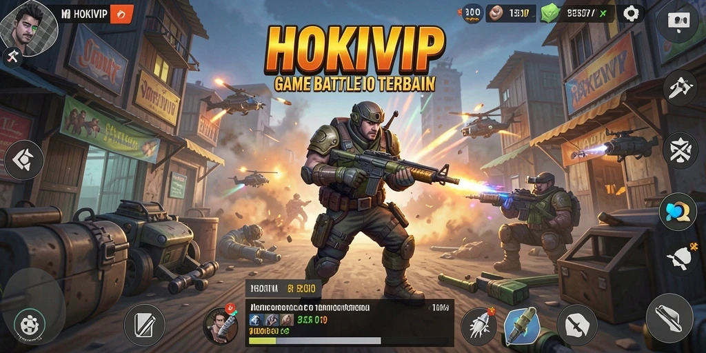 Gameplay seru HOKIVIP dalam pertarungan Battle Royale.