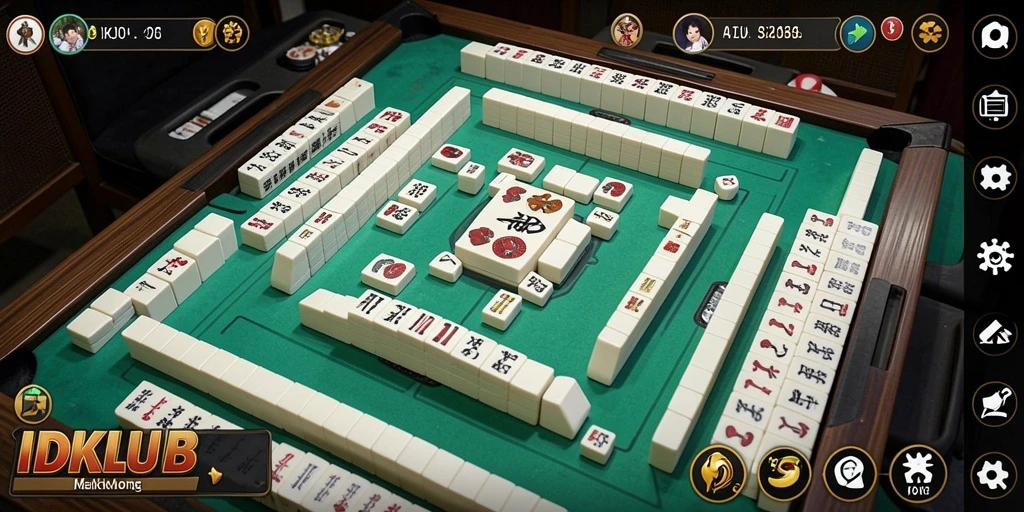 Screenshot gameplay IDKLUB dengan tampilan Mahjong yang menarik.