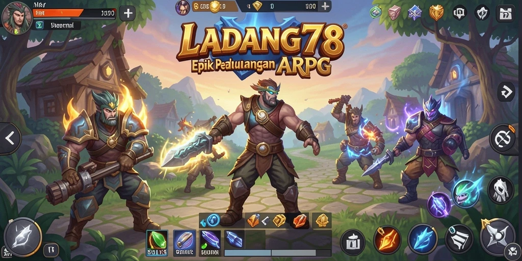 Tampilan gameplay epik di dunia LADANG78 yang penuh petualangan.
