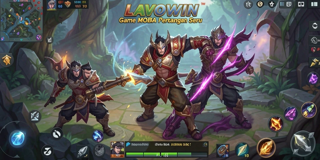 Screenshot gameplay LAVOWIN dengan aksi seru MOBA.