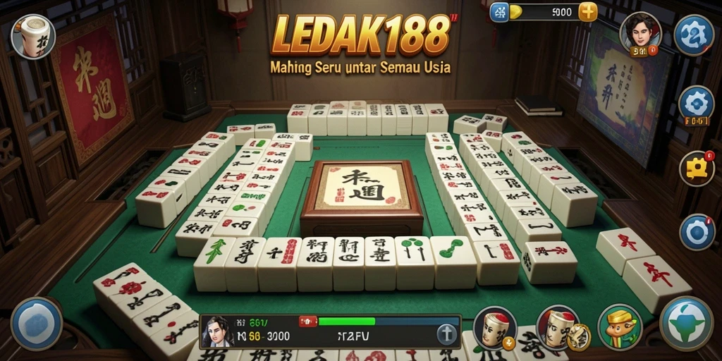 Gameplay seru LEDAK188 dengan grafis Mahjong yang menarik.