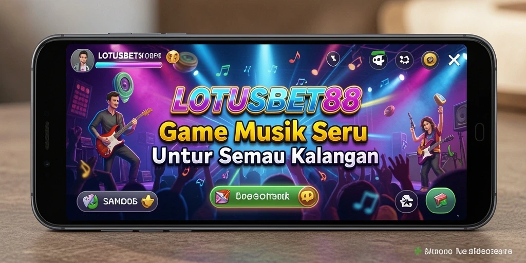 Screenshot gameplay LOTUSBET88 menunjukkan pengalaman mendengarkan musik yang menarik.