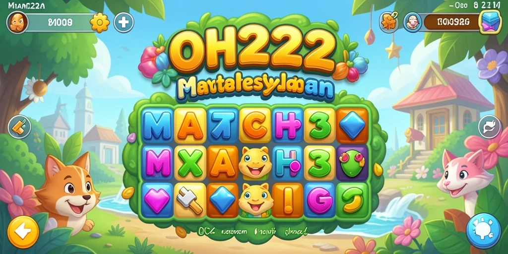 Tampilan menarik dari gameplay Match-3 yang seru.
