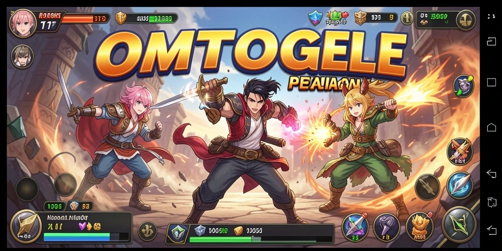 Screenshot gameplay menampilkan karakter Anime dalam pertempuran epik.