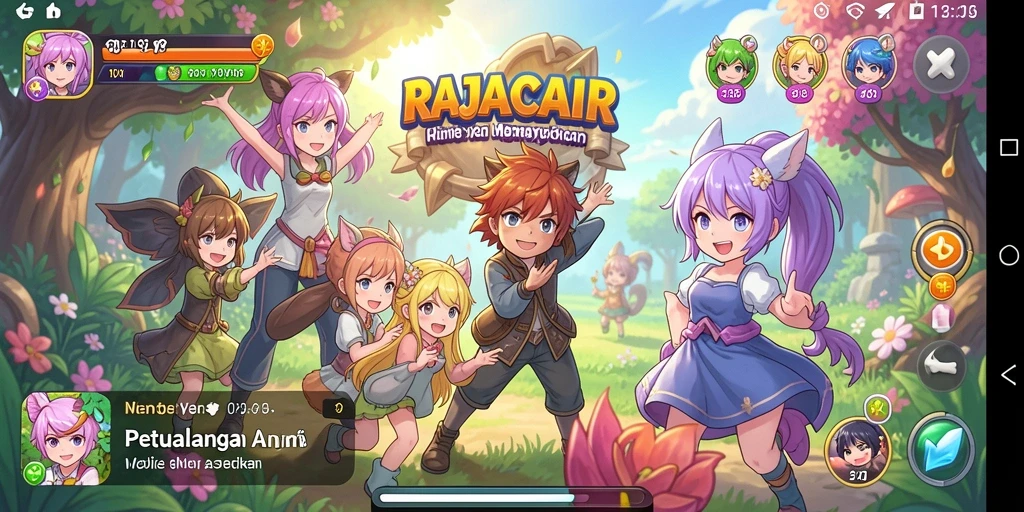 Tampilan gameplay seru dari RAJACAIR dengan karakter anime favorit.