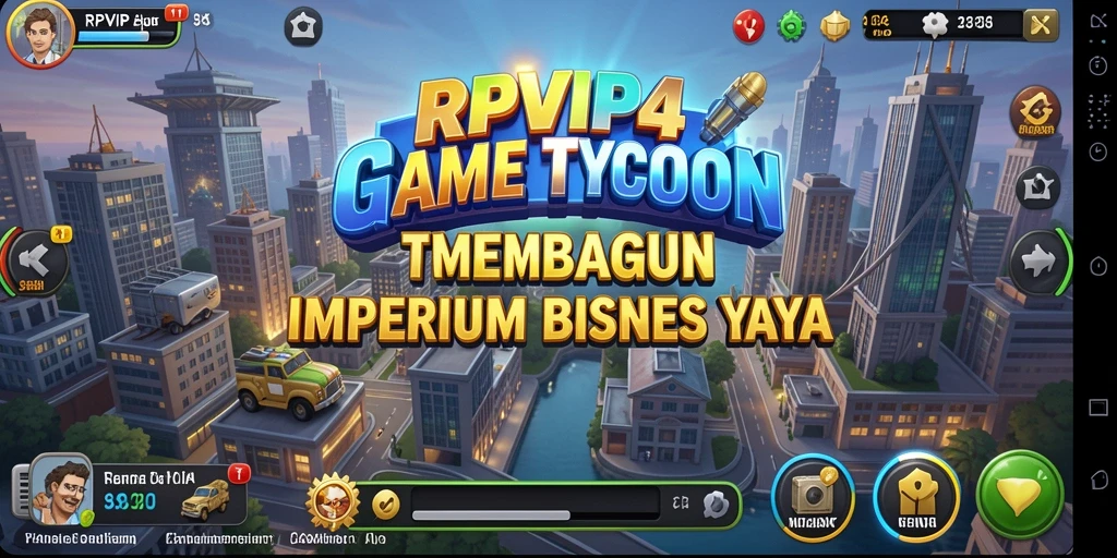 Tangkapan layar gameplay RPVIP4 yang menunjukkan strategi bisnis.