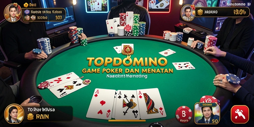 Gameplay menarik saat bermain Poker di TOPDOMINO dengan teman-teman.
